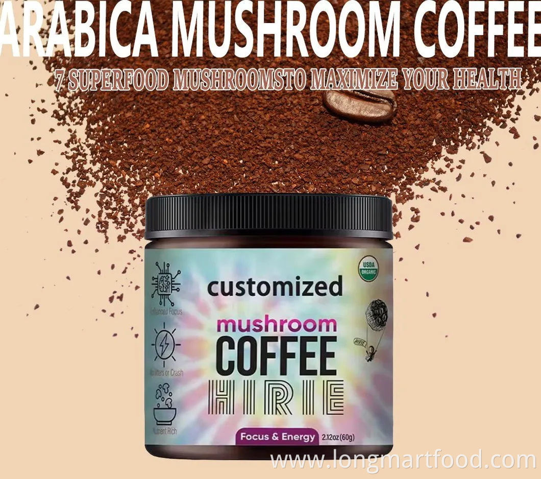 Private Label Cordyceps Reishi Chaga and Lions Mane Mushroom Coffee Mix